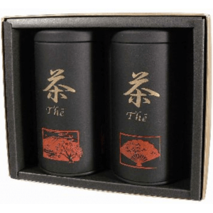 Japán teahenger, fekete 2 db-os teadoboz szett